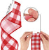 Whaline 2 Rolls Wired Edge Plaids Ribbon Buffalo Check Ribbon Red White Plaids Ribbon 2.5 Inch Farmhouse Craft Ribbon for DIY Gift Wrapping Wreath Christmas Tree Bow Decoration, 10 Yards by Whaline