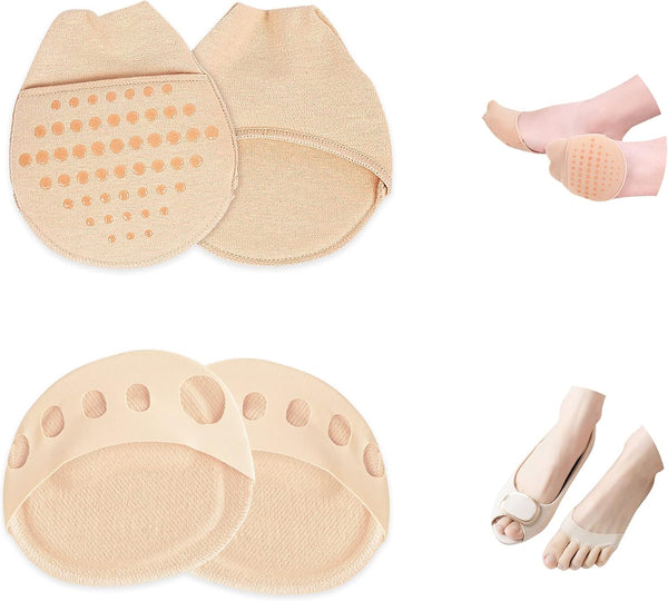 2 Pairs Metatarsal Pads - Honeycomb Fabric Forefoot Cushions for Women, High Heels Invisible Soft Toe Pads for Pain