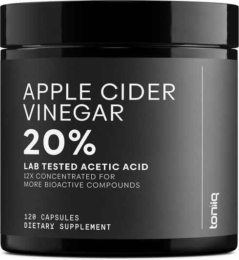 Toniiq Apple Cider Vinegar Capsules - Ultra High Potency 2,010mg Formula with 20%