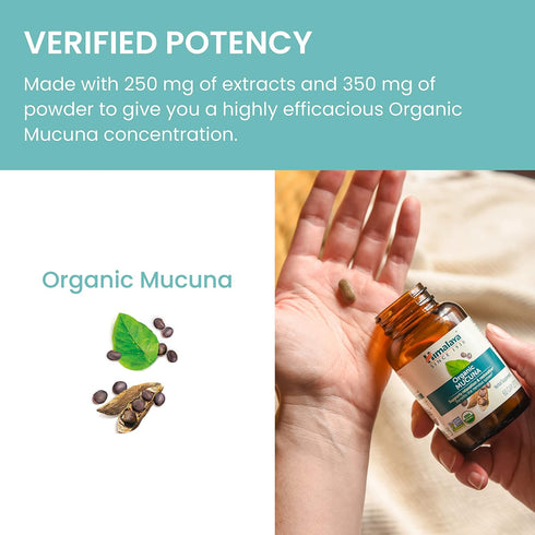 Himalaya Organic Mucuna/Pruriens Herbal Supplement, 600 mg, 60 Plant-Caplets, Non-GMO, Vegan
