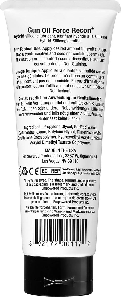 Gun Oil Force Recon Hybrid Silicone Lubricant - Hybrid Gel Consisting of Silicone And Pure Water for Light-Weight
