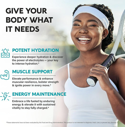 Electrolytes - Salt Pills with Magnesium, Potassium Chloride, Sodium, Vitamins D & B6, Kelp Powder - Vegan & Keto