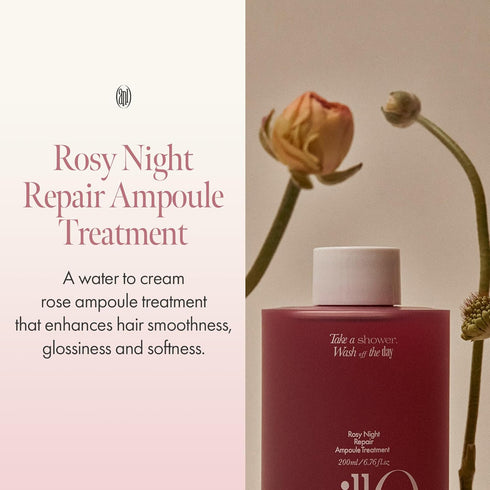 Rosy Night Repair Hair Ampoule Treatment - Protein, Peptide, Amino Acid Complex for Damaged & Dyed Hair, Musky Floral