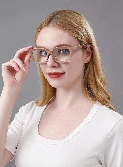 REAVEE 2 Pack Oprah Style Oversized Reading Glasses - Blue Light Blocking Retro Square Readers for Women Men
