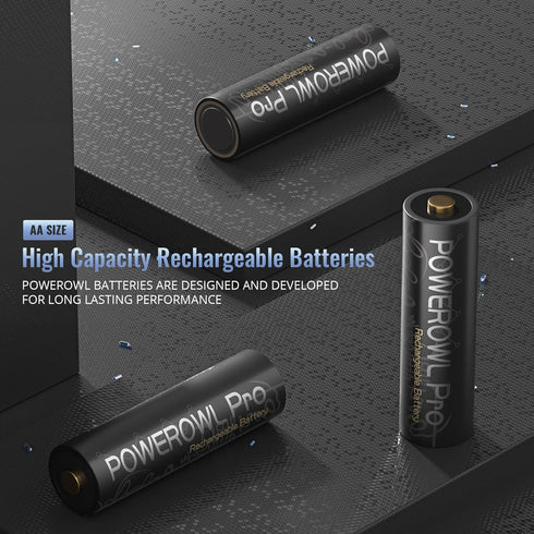 POWEROWL 2800mAh, -12 Count Rechargeable AA Batteries, High Capacity Premium NiMH Double A Battery