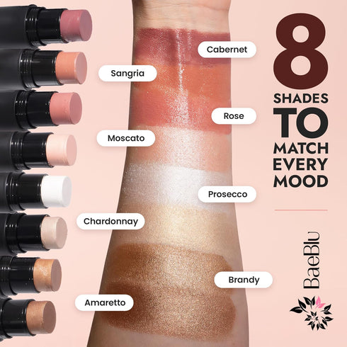 Organic Blush Tube, Rose - 100% Natural Vegan Cream Blush Sticks, Multi-Use Bronzer & Highlighter for Lips, Cheeks &