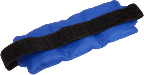 LARGE Gel Ice Pack with Strap - Hot/Cold Pain Relief for Knee, Back, Ankle, Neck, Shoulder - Freezable & Microwavable