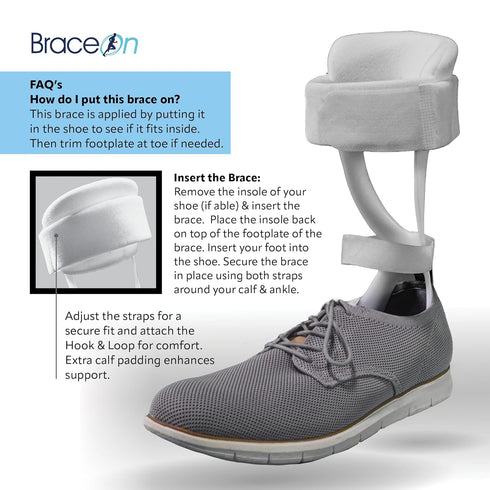 Swedish Deluxe AFO Drop Foot Stabilizer Brace