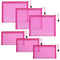 6 Pack Nylon Mesh Cosmetic Bags, Zipper Makeup Pouches for Home Office Purse Diaper Bag (Rose)