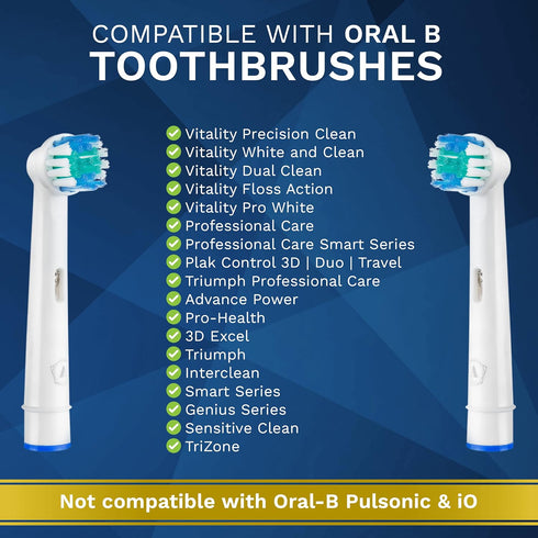Replacement Toothbrush Heads Compatible with Oral B, 16 Pack Aster Toothbrush Head Refill