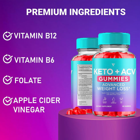 Gummies Gummies (1 Pack 60 Gummies) Fyvus Apple Cider Vinegar Supplement Daily Digestive Health & Gut Wellness Support