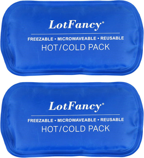 LotFancy Gel Ice Packs, 2pc Reusable Hot Cold Pack for Therapy, Heating Cooling Gel Pad, Pain Relief for Face, Head, TMJ