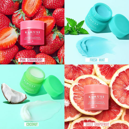 KIMUSE Lip Sleeping Mask Set - Overnight Treatment for Cracked Dry Lips, Intense Hydration with Shea Butter (SET)