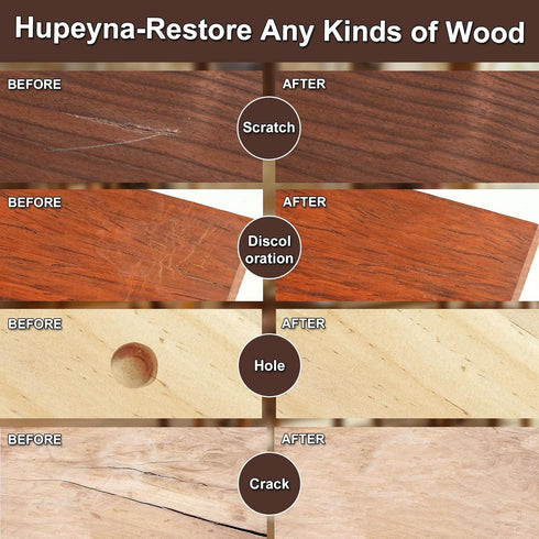 Wood Furniture Repair Kit, 21 Pcs, Touch Up Wood Putty, Wood Fillers, Beeswax for Cracks, Scratches, Holes