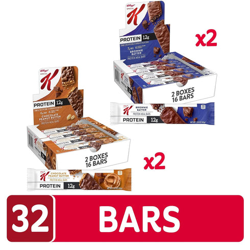Pack, 3.18lb (4 32 Count) Special K Bar Protein Meal Bars, Meal Replacement, Variety Case Boxes
