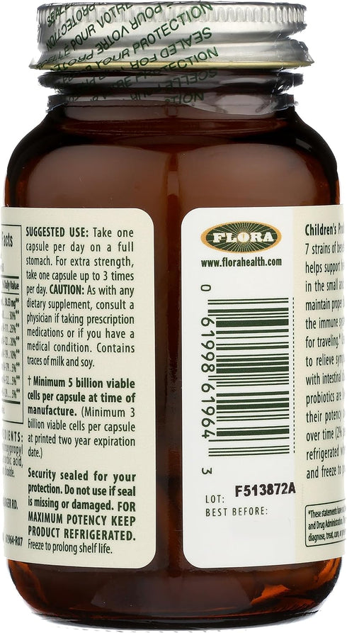 Flora Udo's Choice Children's Probiotic Blend - 60 Capsules - 5 Billion Cells of Raw Probiotics for Ages 5-15