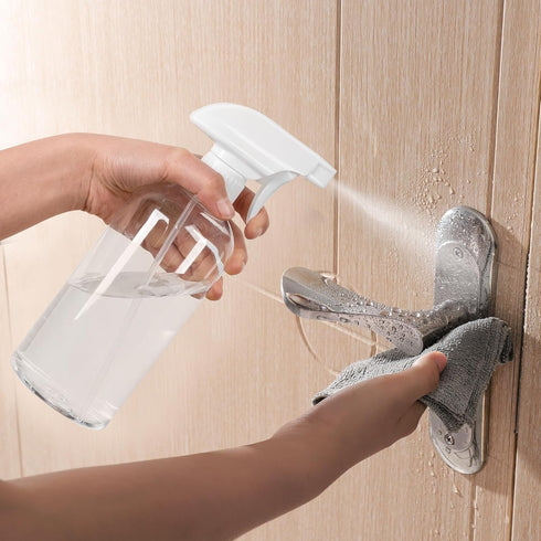 UUJOLY 17 oz Plastic Spray Bottle, Clear Refillable Container for Water, Essential Oils, 2 Pack