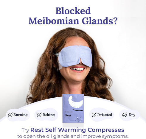 Rest Self Heating Warm Compress for Eyes, Heated Eye Mask for Dry Eye Relief, 30 Count