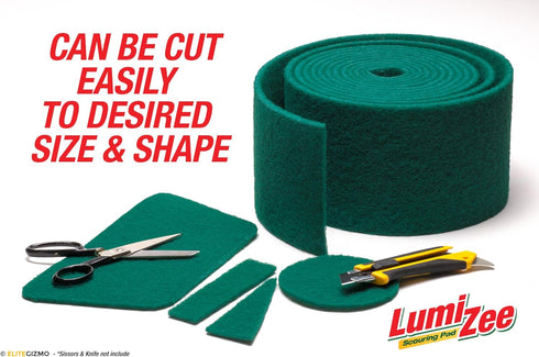 The Clever Cuisine 19ft 19ft 6in 0.3in (6m 15cm 8mm) Green Scrubbing Pad Roll Economy Size Medium Duty Abrasive Scrub