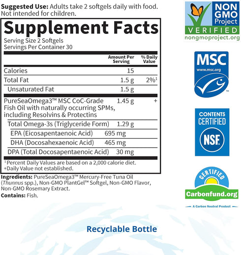 Garden of Life Dr. Formulated Advanced Omega Fish Oil - Lemon, 1,290mg EPA, DHA + DPA in Triglyceride Form, Single