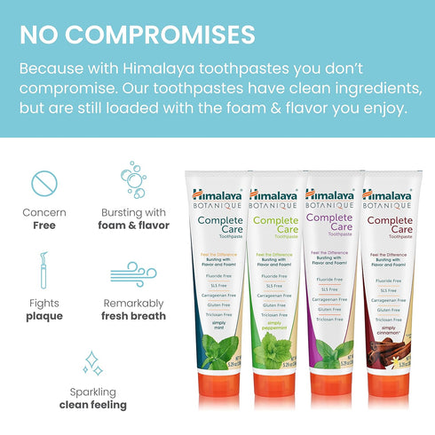 Pack, 5.29 Oz, 4 Pack Himalaya Botanique Complete Care Toothpaste, Herbal, Variety Fights Plaque, Freshens Breath