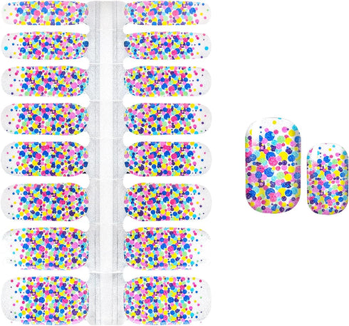 WOKOTO 5 Sheets Self-Adhesive Nail Art Polish Stickers with 1Pc Nail File