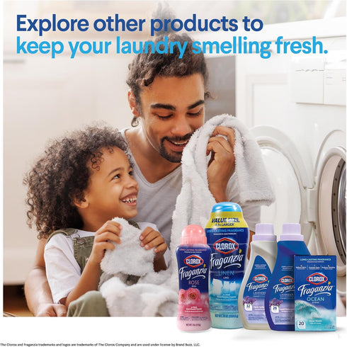 Clorox Fraganzia Liquid Laundry Detergent, Ocean Scent, 40oz | HE Compatible for All Washing Machines, High Efficiency