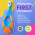 Trueocity Baby Toddler Toothbrush 4 Pack, Soft Bristles, Teething Finger Handle for 0-2 Years - BPA Free (Blue, Green,