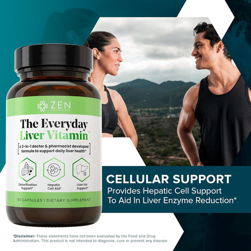 Zen Nutrients The Everyday Liver Vitamin - Liver Cleanse Detox & Repair with Organic Milk Thistle, 30 Servings