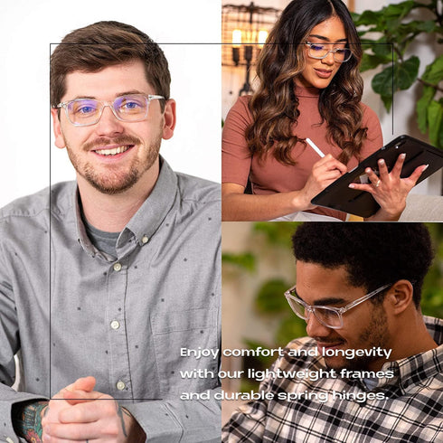 Readerest Blue Light Blocking Glasses, Thin Reflective Lens, Anti-Glare Eyeglasses