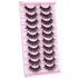 wiwoseo Lashes Natural Look Eyelashes - 3D Thick Volume D Curl Wispy Fake Eyelashes, 10 Pairs Pack