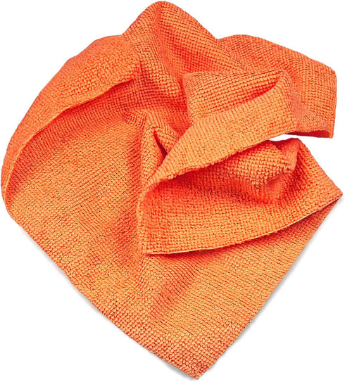Eurow Reusable Microfiber Cleaning and Drying Wipes, 200GSM, 12 by 12 Inches, Pack of 50 in Orange