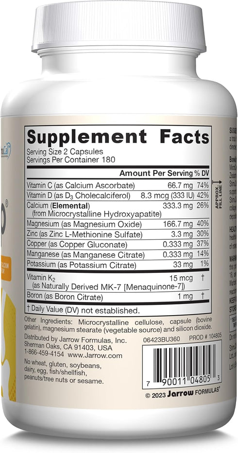 Jarrow Formulas BoneUp, 360 Capsules, For Bone Support & Skeletal Nutrition, Gluten Free, Non-GMO