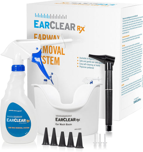 EarClear RX Ear Wash System Full Kit with Otoscope, Rigid Kit, 3 Tips