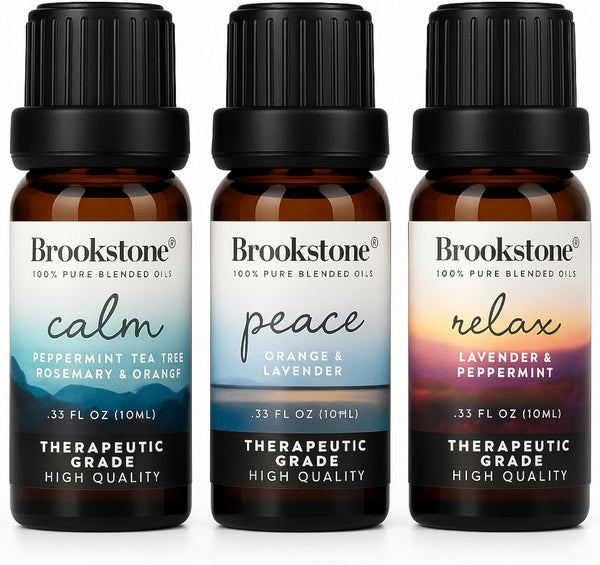 Brookstone Essential Oil Blends Sleep Collection | Organic Essential Oil Set for