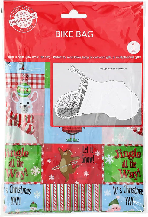 Christmas House Giant Gift Bicycle Bike Bag, 60 in. x 72 in., Assorted Qty 1