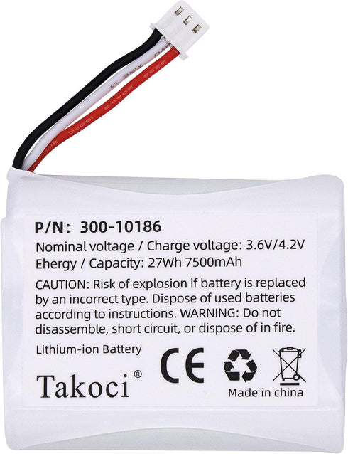 TAKOCI Replacement Battery 300-10186 for ADT Command Smart Security Panel 7500mAh 3.6V