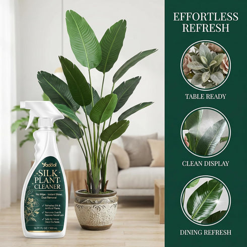 Silk Plant Cleaner Spray No Wipe, Fake Flower Cleaner Cleaner, Removes Dust & Restores Fresh Natural Look, Easy Spray
