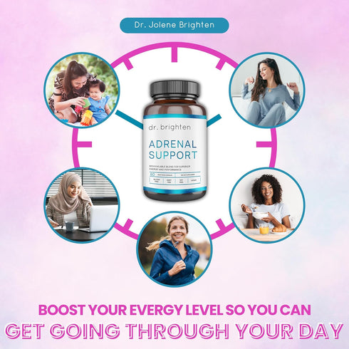 Dr. Brighten Adrenal Support - Dietary Supplement with Ashwagandha for Healthy Energy Levels and Stress Response