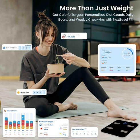 Pro Black Smart Scale - Easy-to-Use Digital Bathroom Scale with 13 Body Composition Analyzer and Bluetooth Fitness App