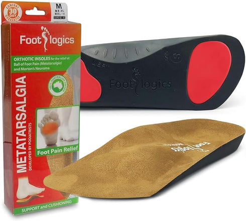 3/4 Length Orthotic Shoe Insoles with Built-in Raise for Ball of Foot Pain, Morton’s Neuroma