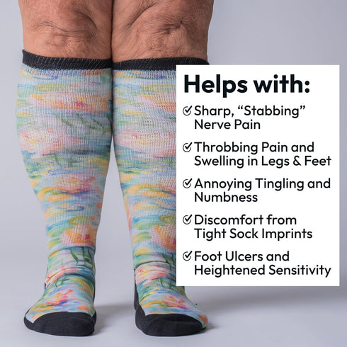 Seamless Viasox EasyStretch Diabetic Socks for Men & Women, Non Binding, Toe, Loose Fit