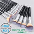 16Pcs ULTRA SOFT Black Labeled Makeup Brushes Set - Includes Large Powder, Flat Foundation, Blending Brushes