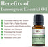 Lemongrass Essential Oil, USDA Certified Organic 100% Pure Therapeutic Grade for Aromatherapy and Skin Care