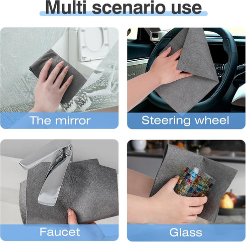 TEESOD 10 Pcs Thickened Magic Cleaning Cloth, Microfiber Streak Free Cleaning Cloths Reuseable Magic Cleaning Wipes
