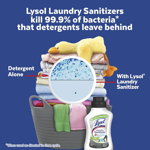 Lysol Sport Laundry Sanitizer Additive, 41oz Liquid for Gym Clothes and Activewear, Eliminates Odor Bacteria