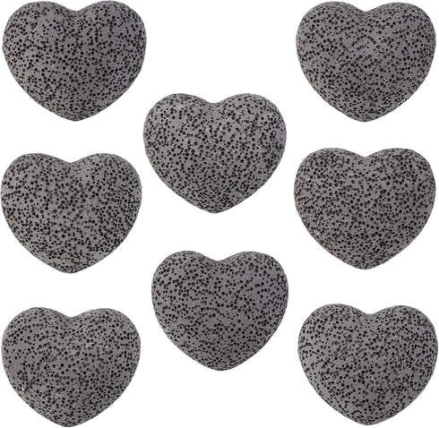 SUNYIK Lava Rock Gemstone Puffy Heart, Natural Pocket Stone Figurine Decoration Aromatherapy