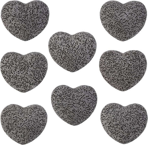 SUNYIK Lava Rock Gemstone Puffy Heart, Natural Pocket Stone Figurine Decoration Aromatherapy
