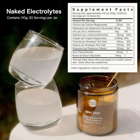 Moon Juice - Mini Dew Electrolytes Powder - Naked (Unflavored), 30 Servings, Hydration & Brain Function