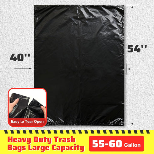 Zokaitwy 55-60 20 Count, 2 Packing Gallon Trash Bags Mil Heavy Duty Trash Bags, Durable & Tear-Resistant Trash Can